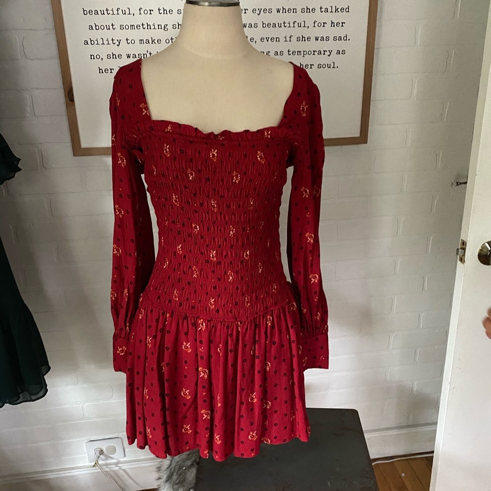 Free People Red Boho Dress NWT Medium